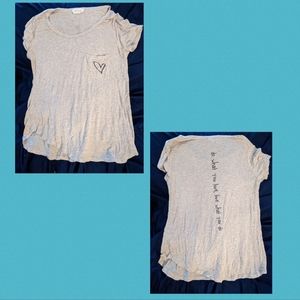 Soft cotton tee 1X heathered cream color